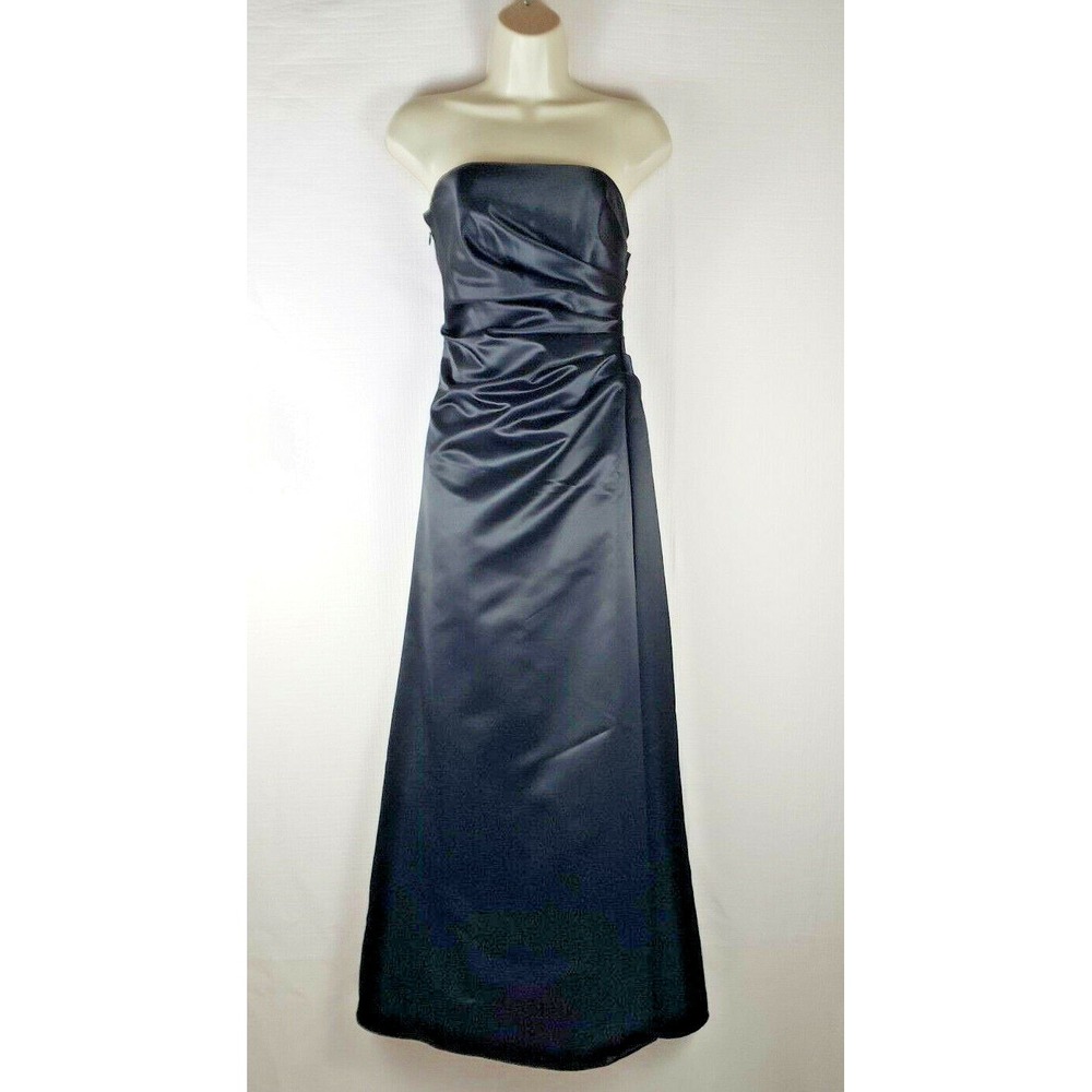 Jump Apparel women's size 3/4 Black Strapless Ruched Formal evening Dress A07